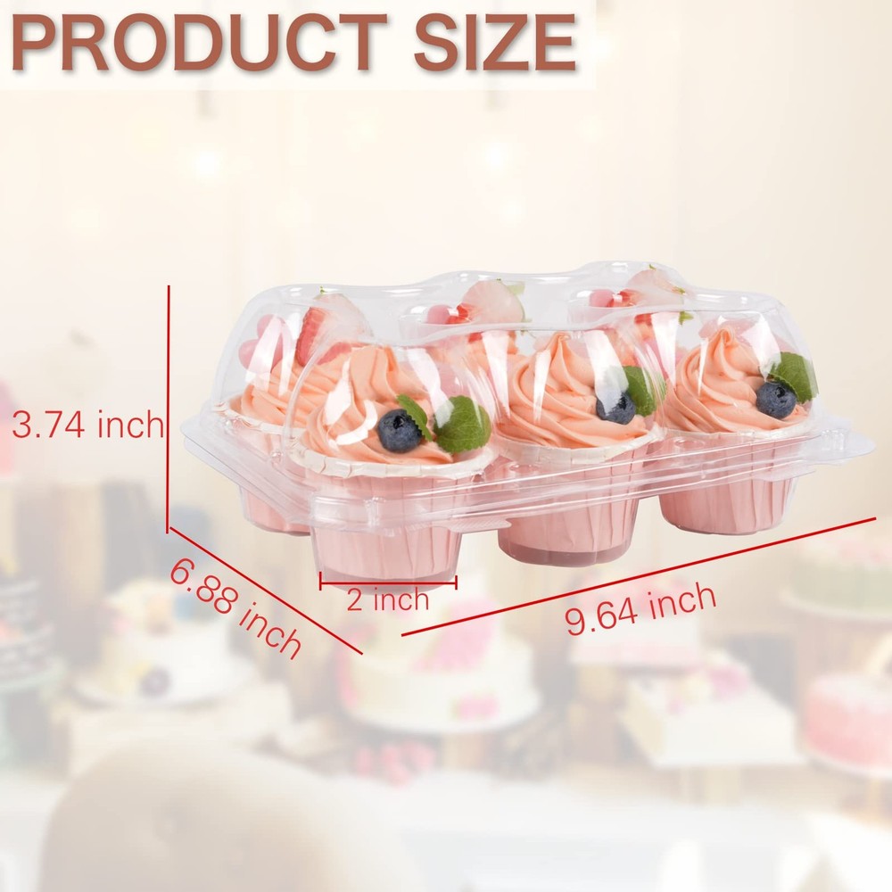 Cupcake Containers Holder - 6 Counts x 30 Sets Stackable Cupcake Boxes Carrie...
