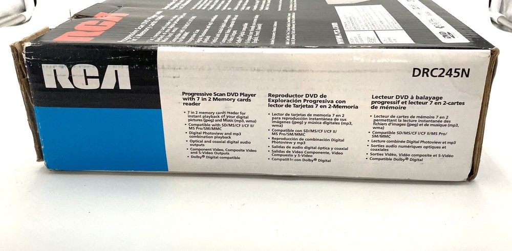 RCA dvd player DRC245N new Progressive Scan Card Reader
