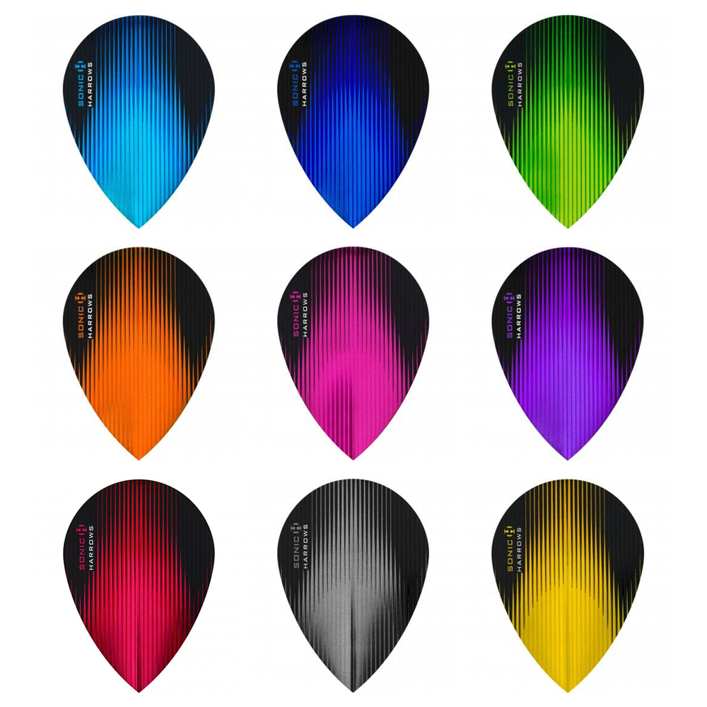 Harrows Sonic Dart Flights - Pear Shape - Choose Colour