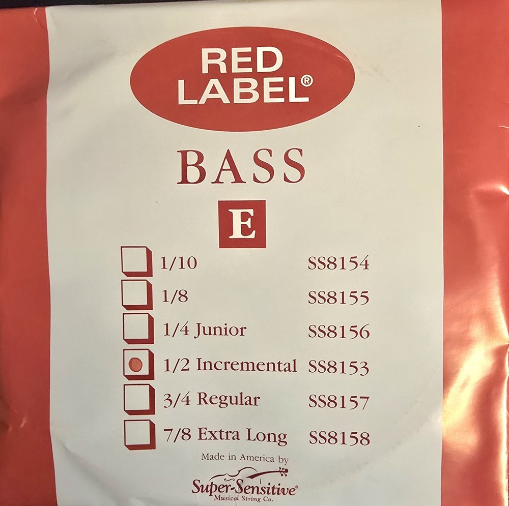 Red label Upright String Bass E  String, New