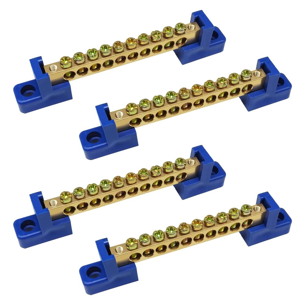 4PCS Grounding Bus Bar 10 Positions Electrical Ground 10