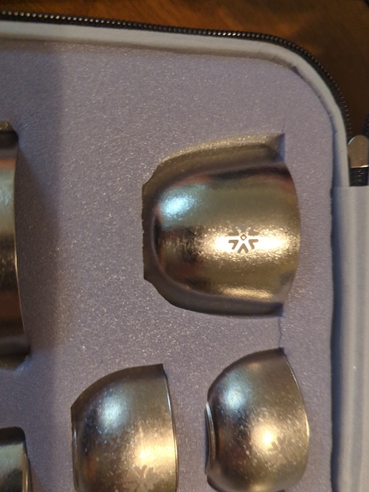 Snowflake Data Company Logo Decorated Portable Tea Grey Case Silver Tone Cups