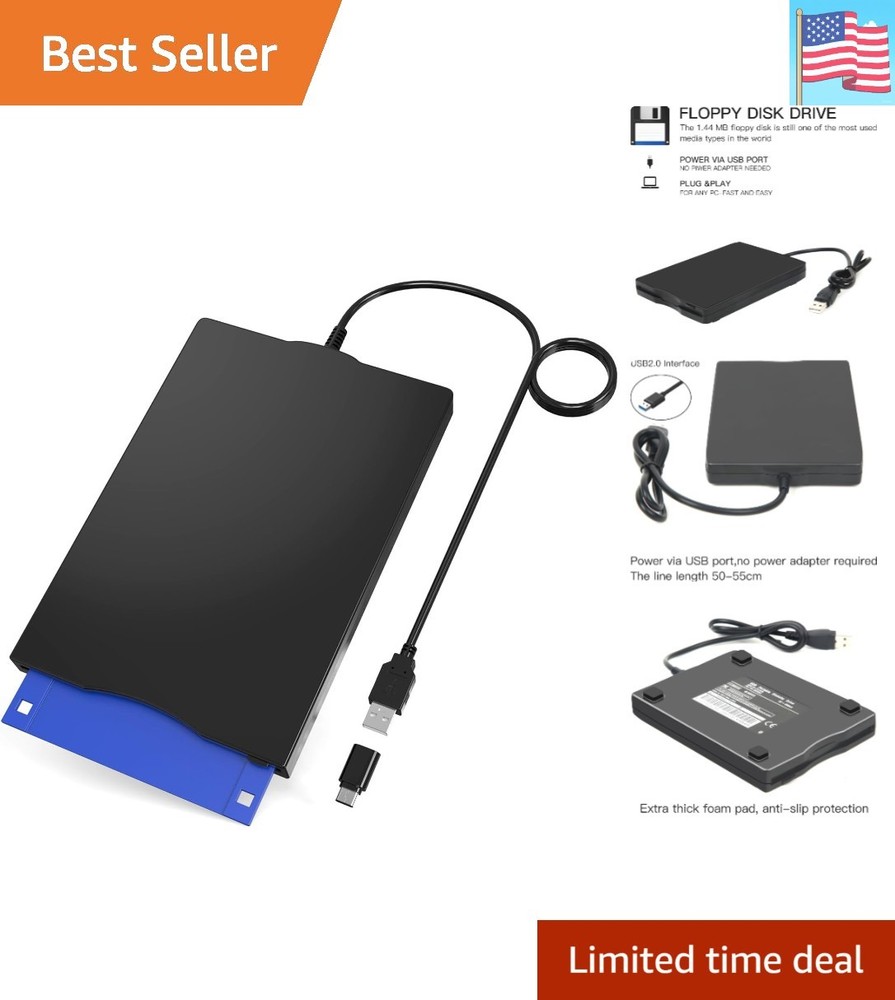 Floppy Disk Reader External Floppy Disk Reader USB 3.5-inch USB Floppy Disk R...