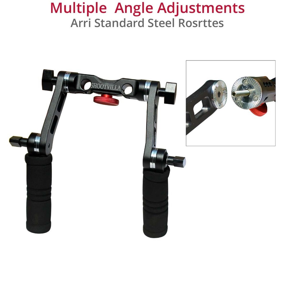 SHOOTVILLA Quick Mount 15mm Arri style Rosette lock handle grip Set