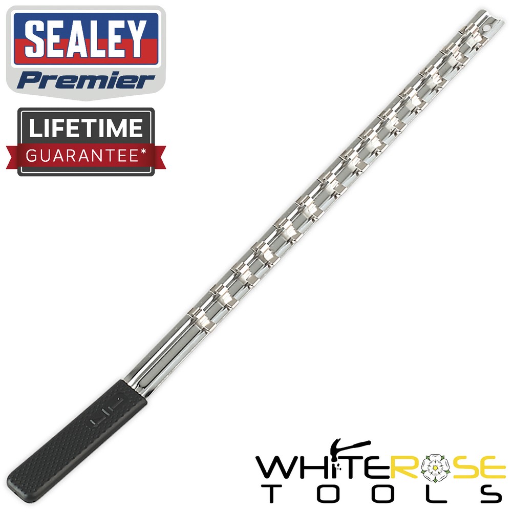 Sealey Socket Retaining Rail with 14 Clips 1/4"Sq Drive Premier