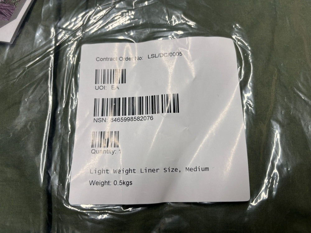 British Army Sleeping Bag Liner Olive Green Lightweight - Size: Medium - New