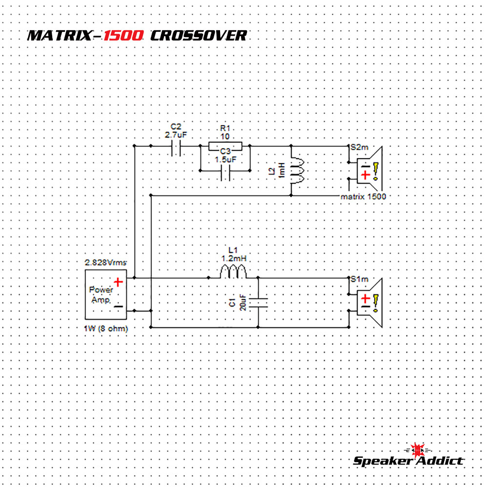 4-PACK MATRIX 1500 2Way 1.8Khz Pro Speaker Passive Crossover Compression horn EQ
