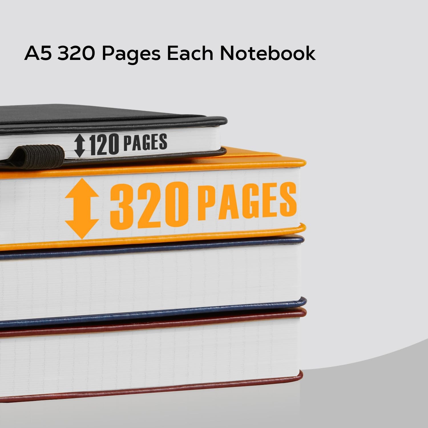 Hardcover Lined Notebook Journal For Writing 320 Pages Leather Thick College NEW