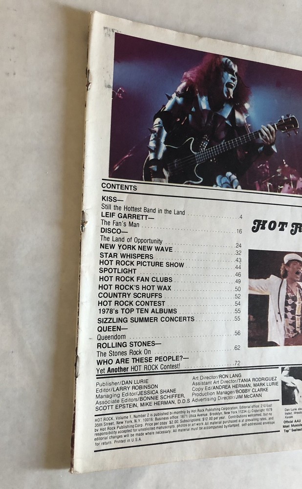 Hot Rock Superstars Magazine KISS Queen Rolling Stones *READ*