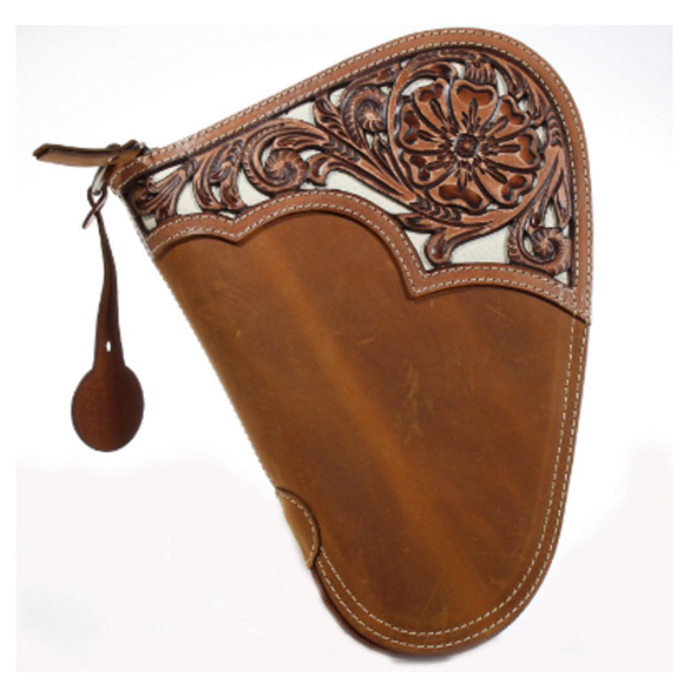 Nocona Tooled Medium Brown & White Underlay Gun Case N7600544