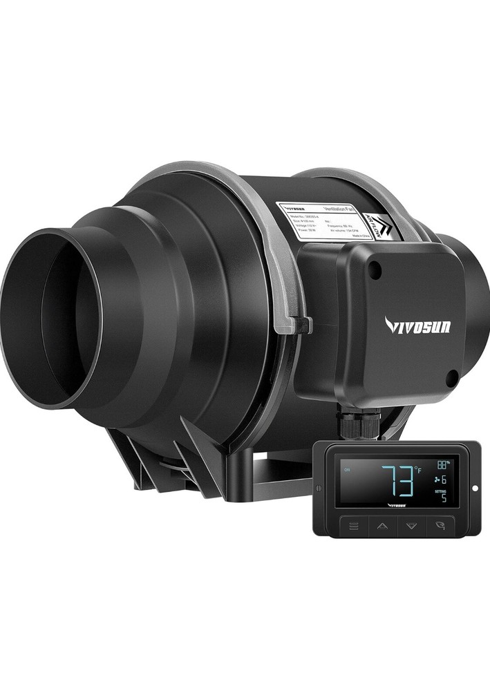 VIVOSUN 4-Inch 134 CFM Inline Ventilation Fan w/ Intelligent Controller