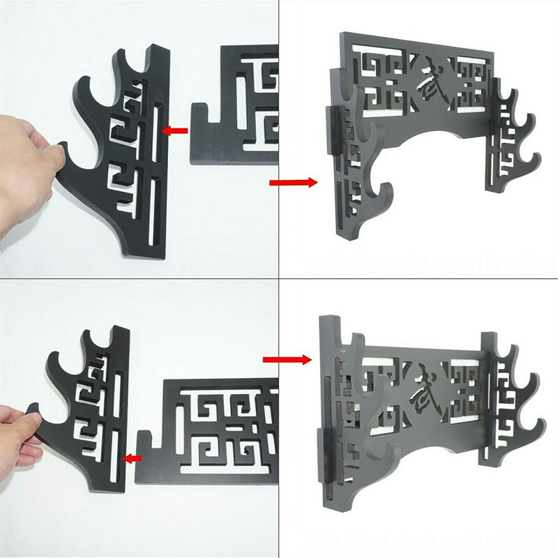 Wall Mount Samurai Sword Katana Holder Stand Rack Hanger 武 Pattern 1 Tier~4 Tier