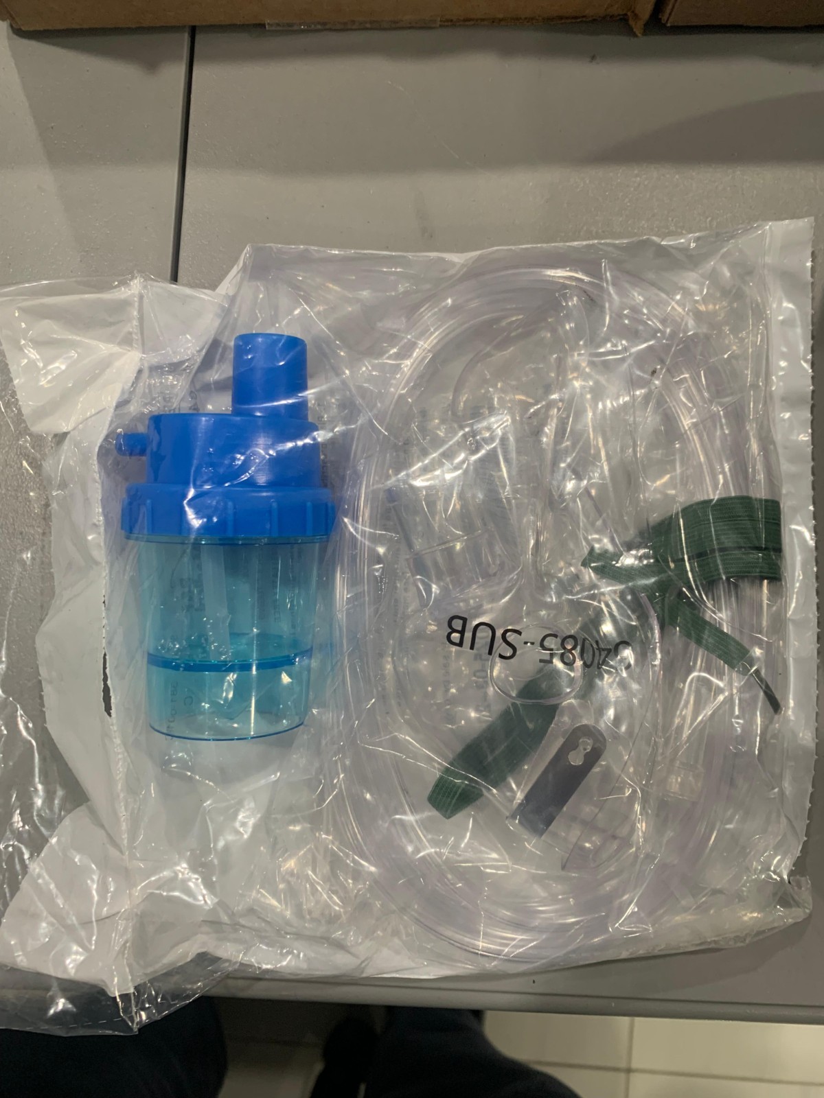 Home Oxygen Therapy Kit 7' Tube Cup Mouth Pie (Tube- Blue cup- Mask Adult)