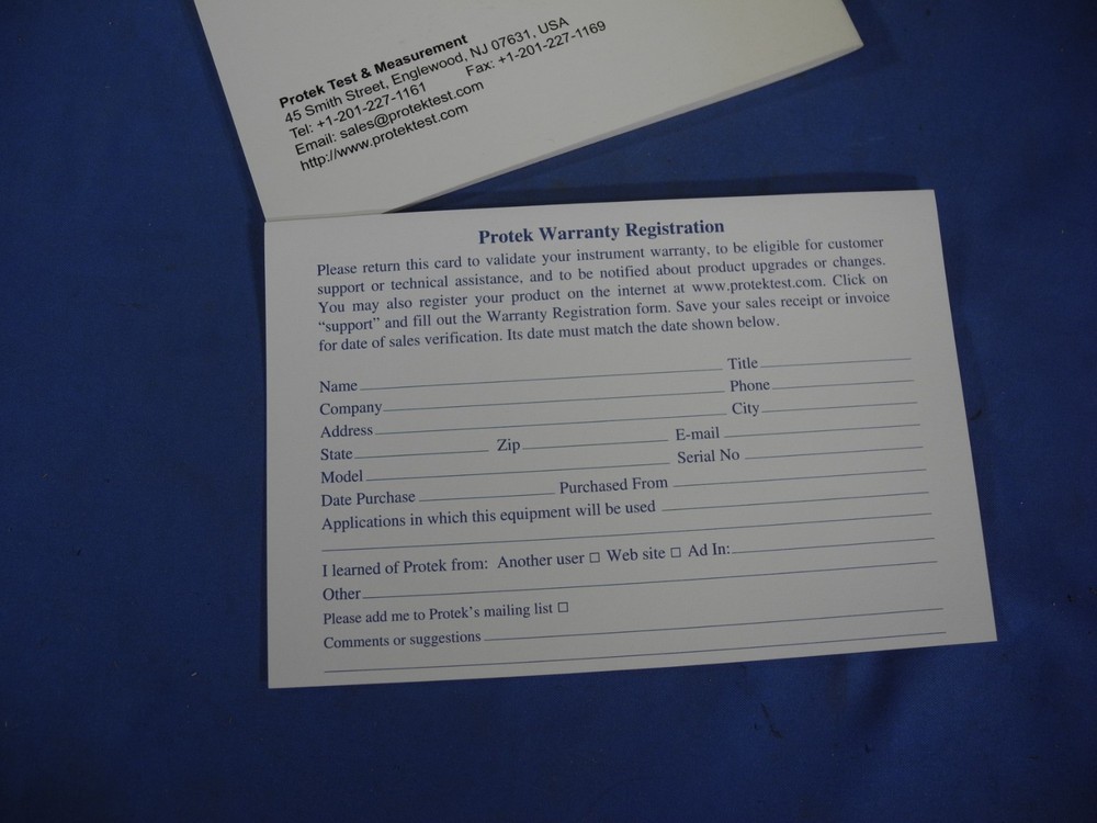 Original! Protek DDS Function Generator B8000FD Operators Manual w warranty card