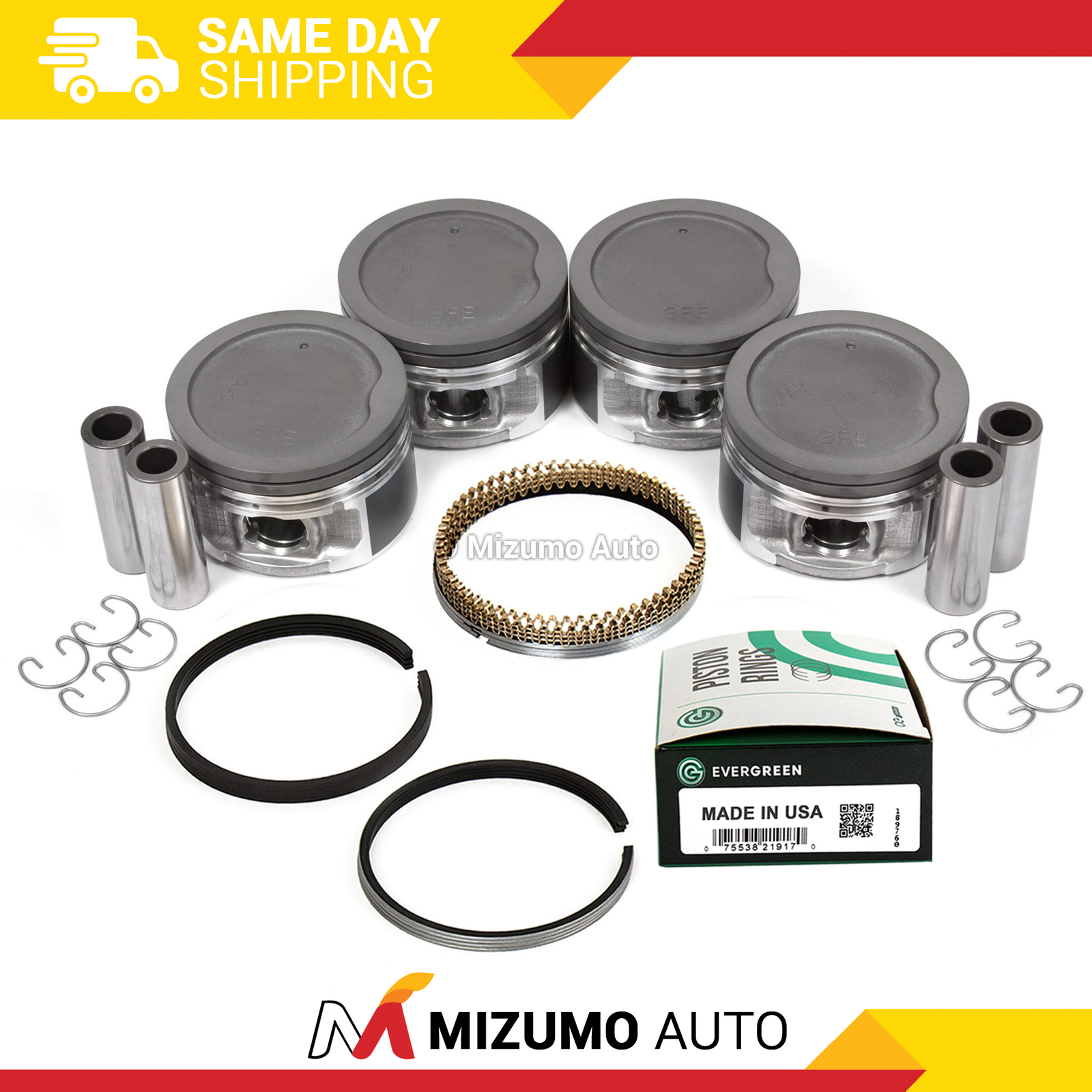 Pistons w/ Rings fit Toyota 4Runner T100 Tacoma 2.7L 3RZFE