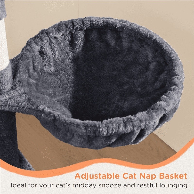 Multi Level Cat Tree Tower W/ Condo Basket Scratching Posts Plush Perches New