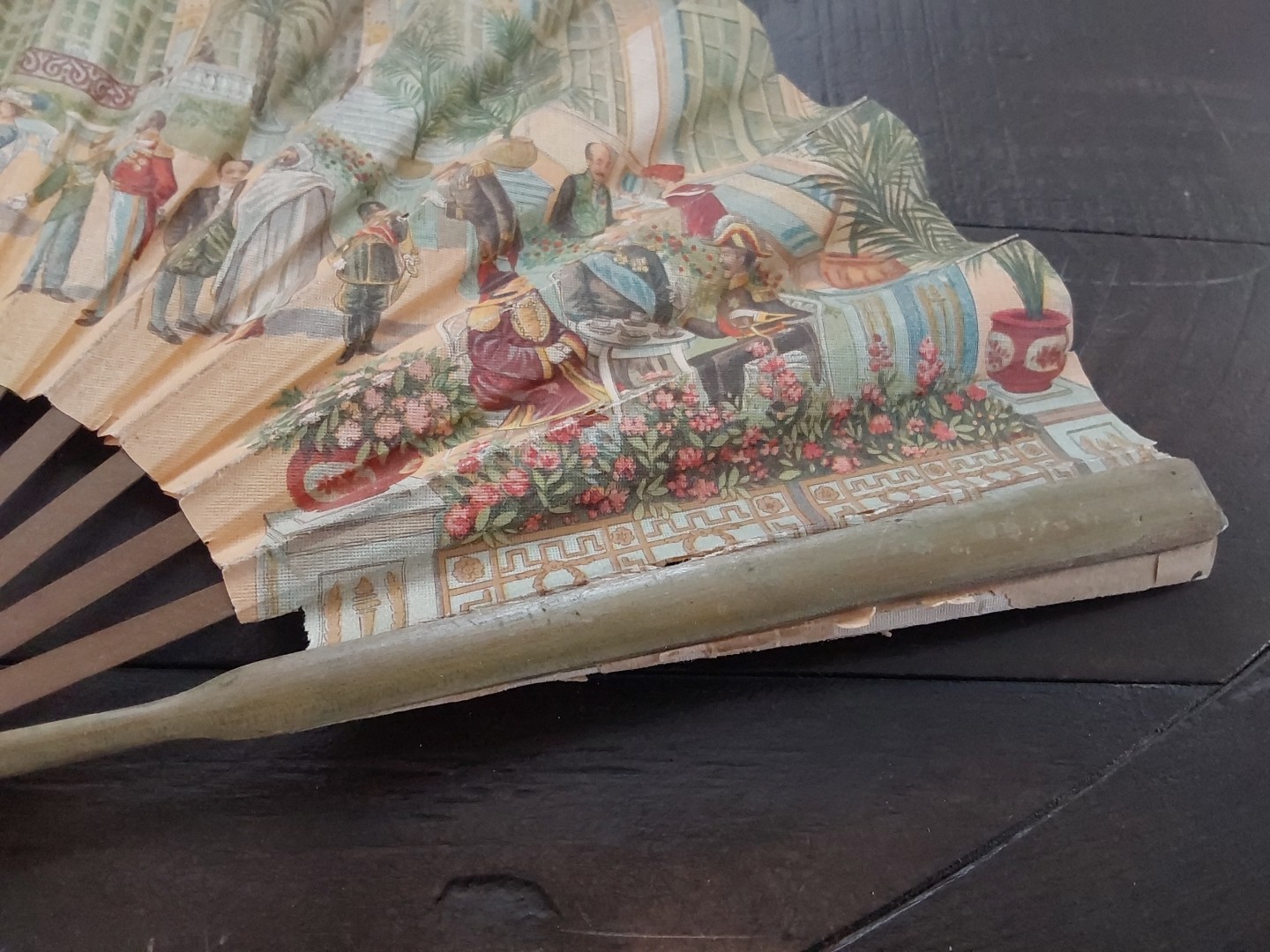 Grand Hotel Paris France 1890s Folding Hand Fan