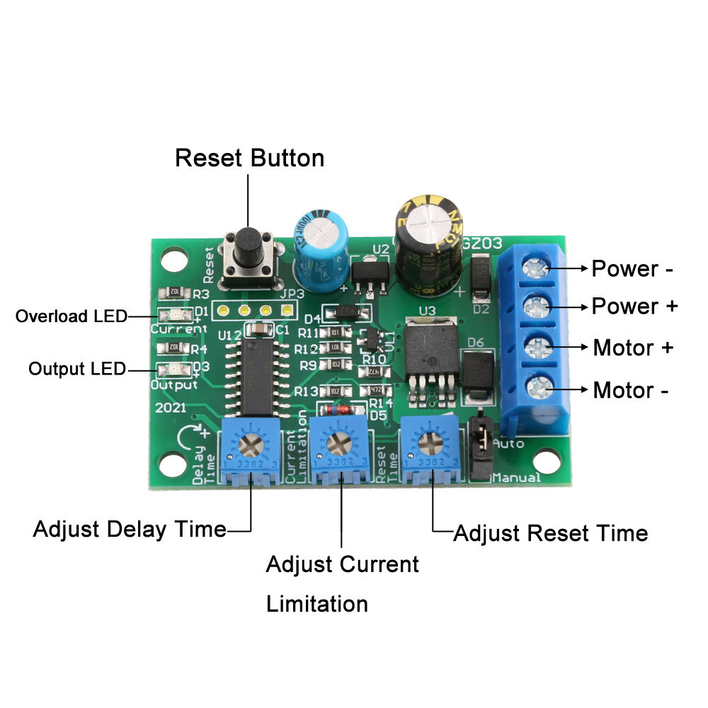 DC 6-24V 5A DC Motor Over Current Protection Device Current Limit Switch