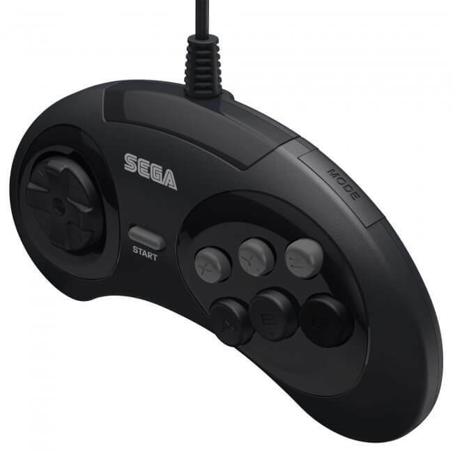 Retro-Bit Official USB Controller 6-Button for Sega Genesis Mini PC/Mac Black