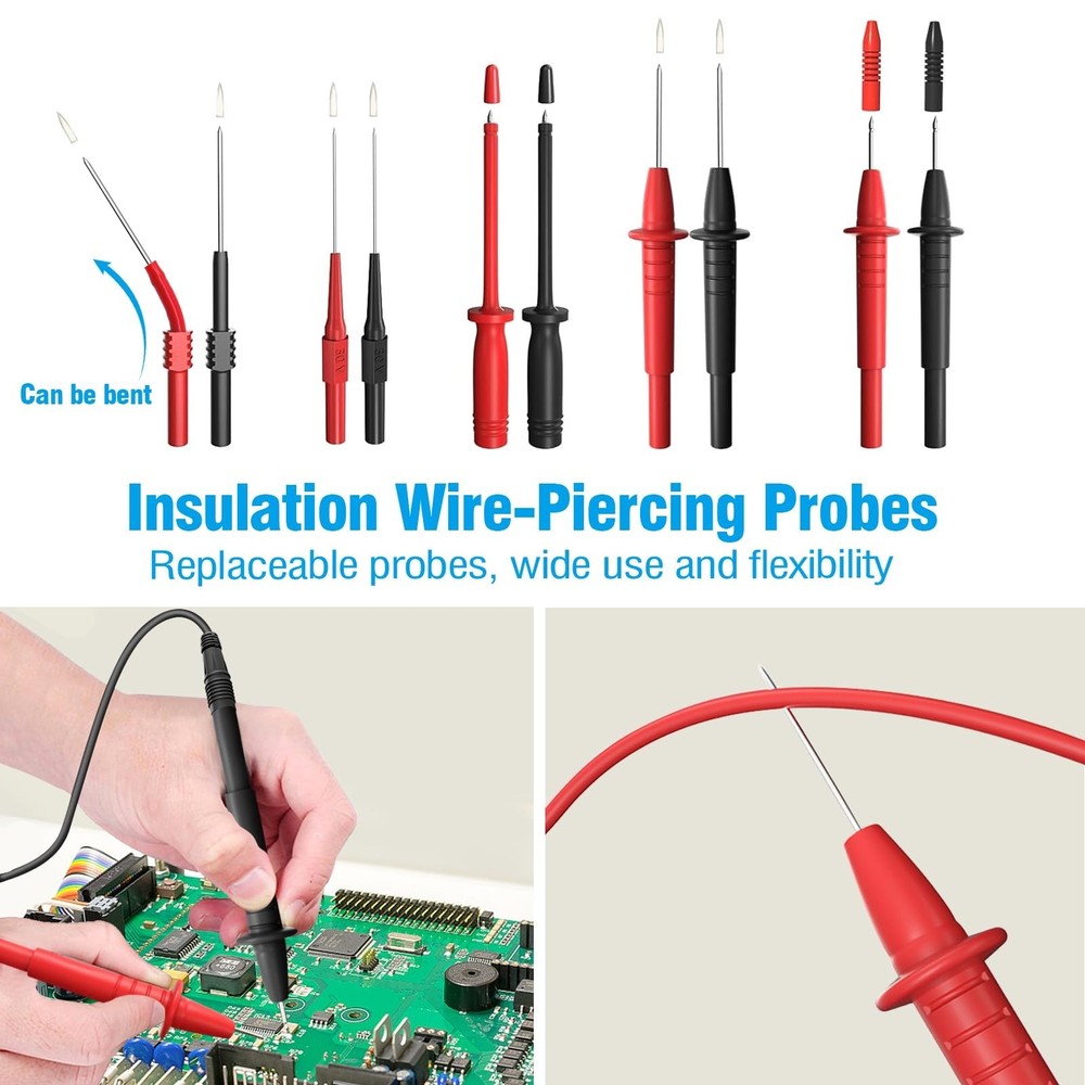 25PCS Multimeter Test Leads Kit, Test Leads Set with Replaceable Alligator Cl...