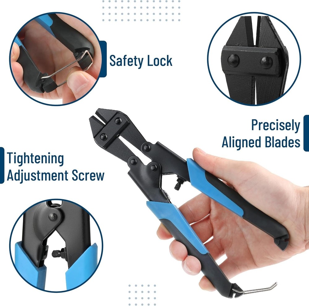 Compact Bates Bolt Cutter 8.5" - Ergonomic Heavy Duty Tool for Precision Cutting