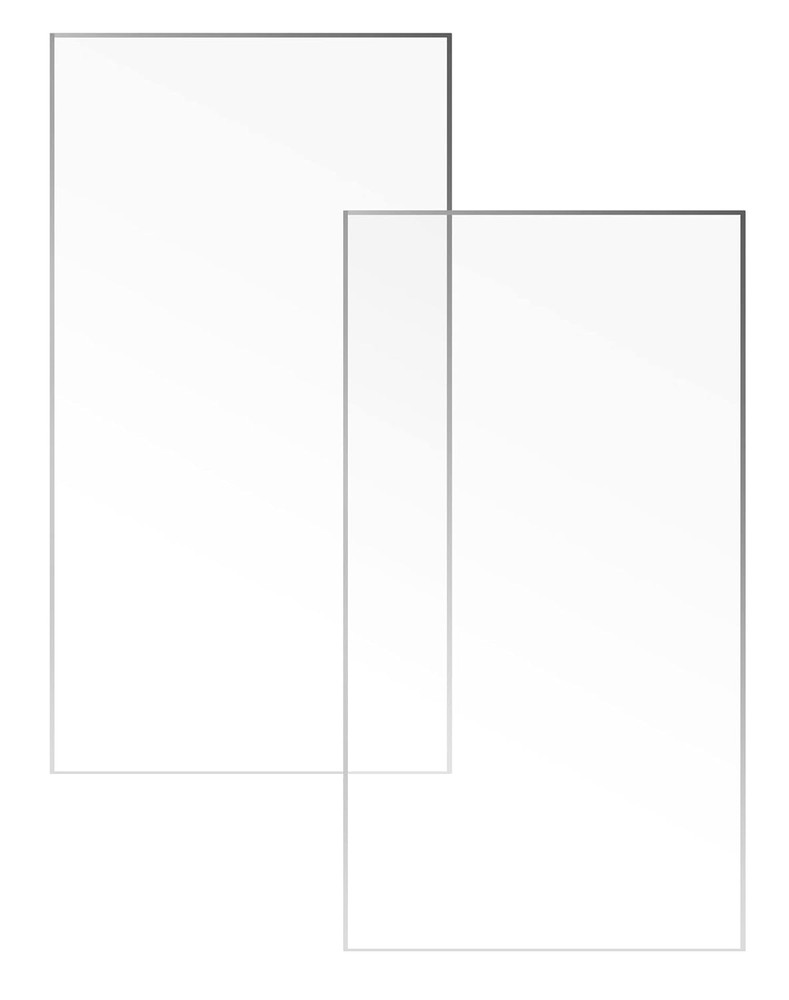 2PCS Clear Acrylic Sheets 24x48 Inch, 3/16” Thick, Cuttable UV Resistant Panel