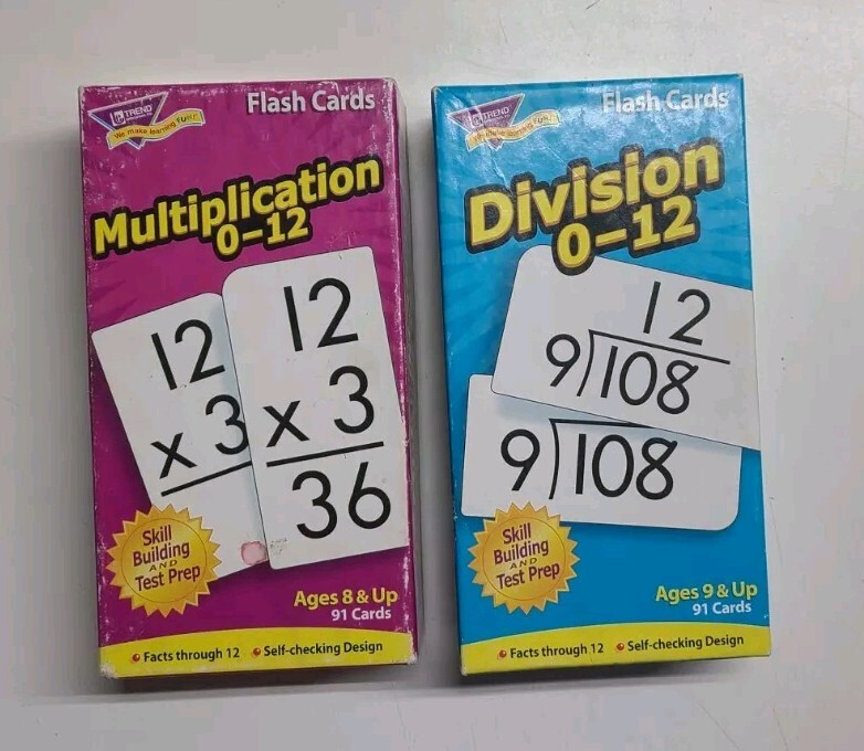 Math Flash Cards Multiplication & Division Complete Sets