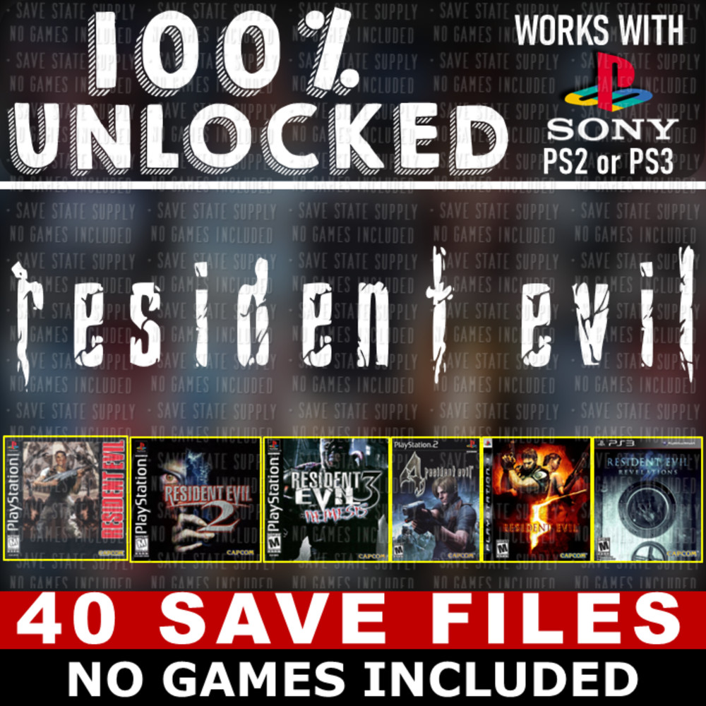 Resident Evil 2, 3, 4, 5, 6, OutBreak, Veronica PS2 PS3 Memory Card USB