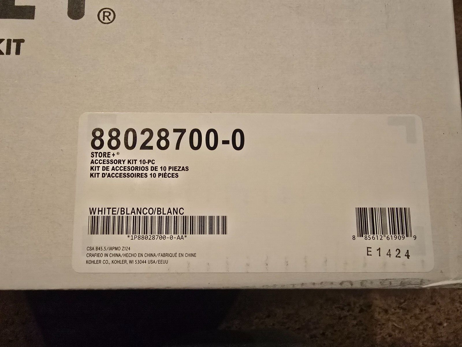 Kohler Sterling 88028700-0 Store+ 10 Piece Basic Shelf Kit in White