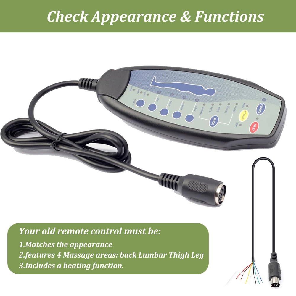 8 Pin Female Plug Massage Remote Hand Control Controller Replacement Easy Setup