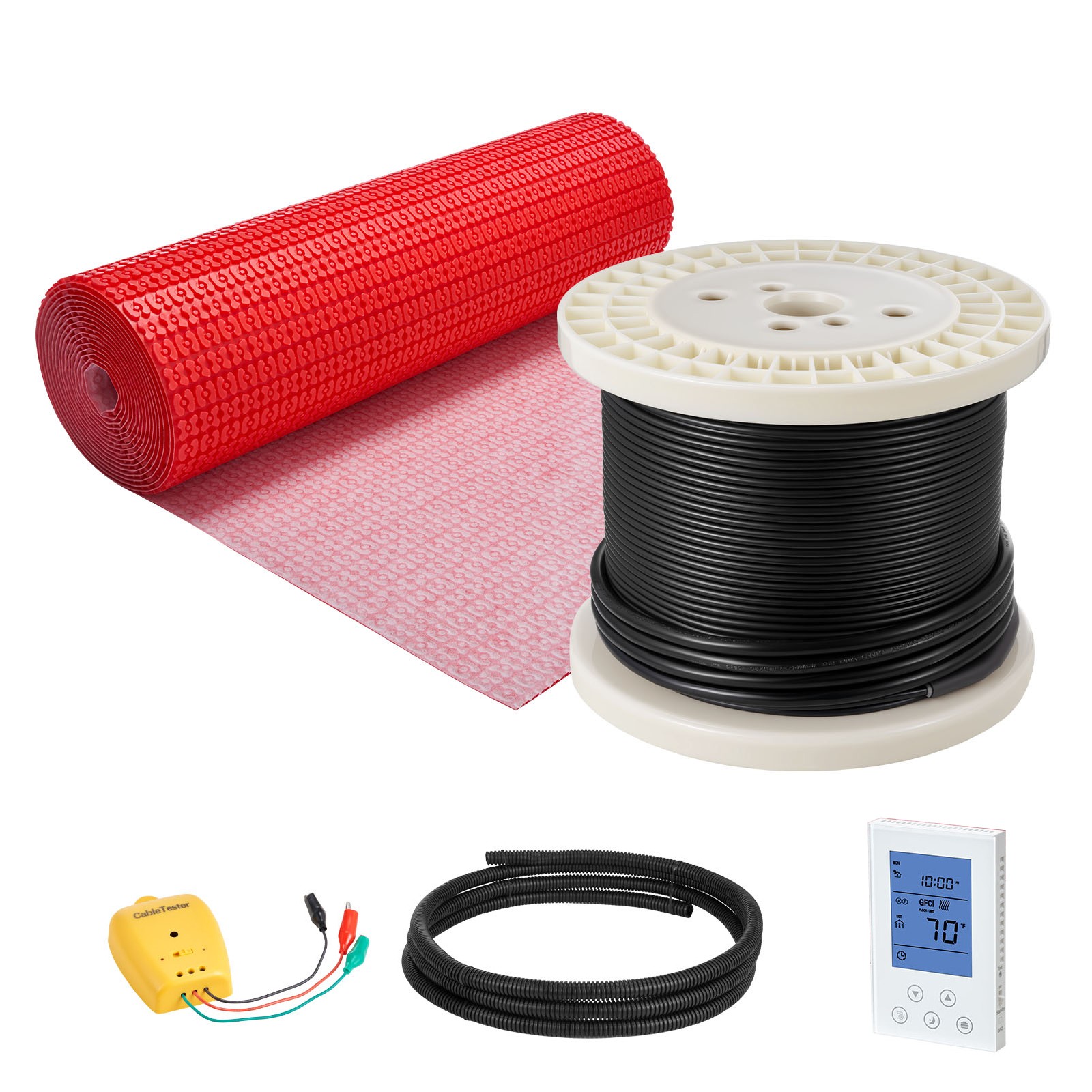 120 sqft Floor Heating Mat 120V Radiant Heated System with Alarm