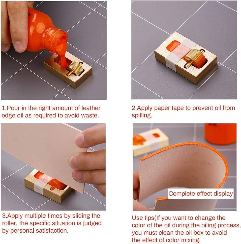 Leather Edge Paint Tool with 2 Brass Rollers, Essential Edge Printing To