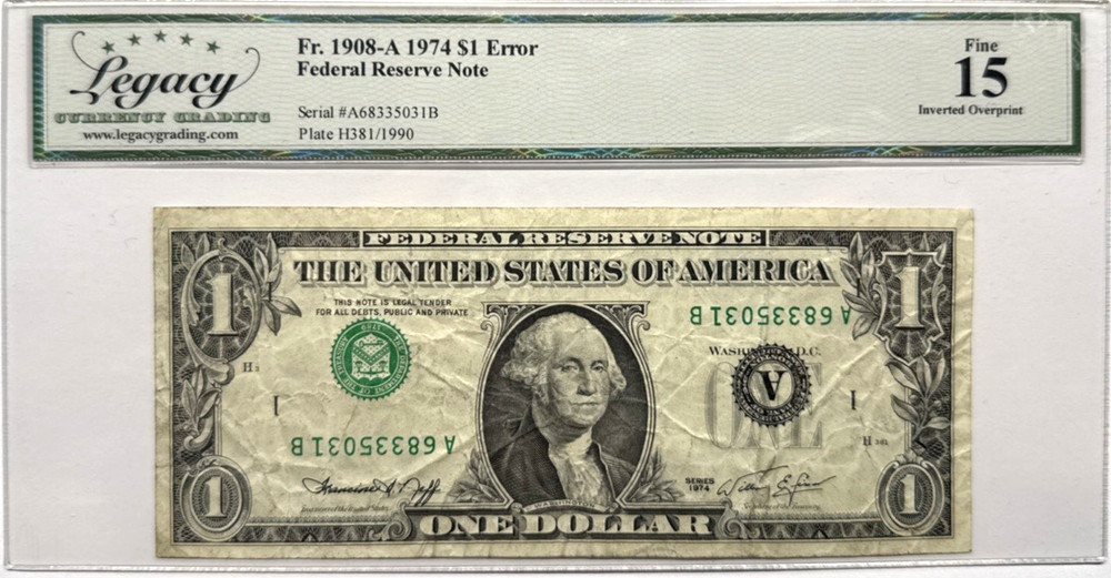 LEGACY 15 INVERTED OVERPRINT ERROR 5031B