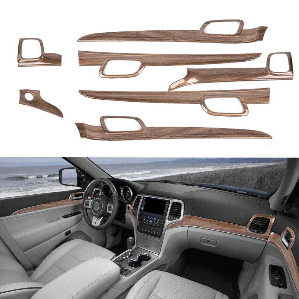 ⭕7PCS Interior Door Handle Dash Panel Trim Cover for Jeep Grand Cherokee 2011-21