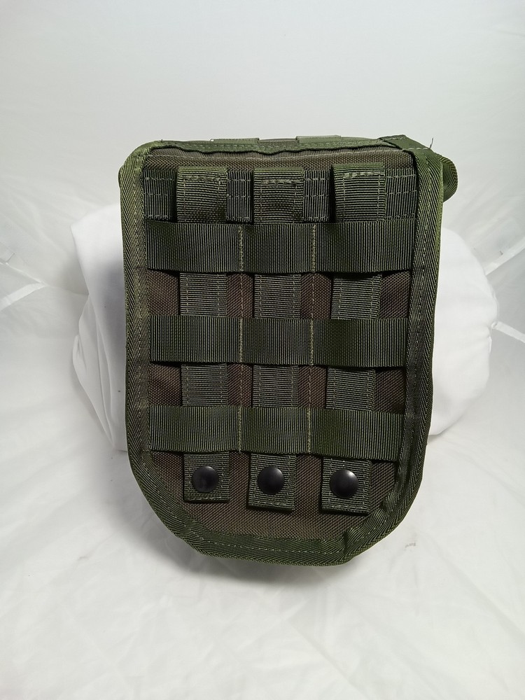 Utility pouch OLIVE, molle front, clip and"hook + loop" closure, molleattachment