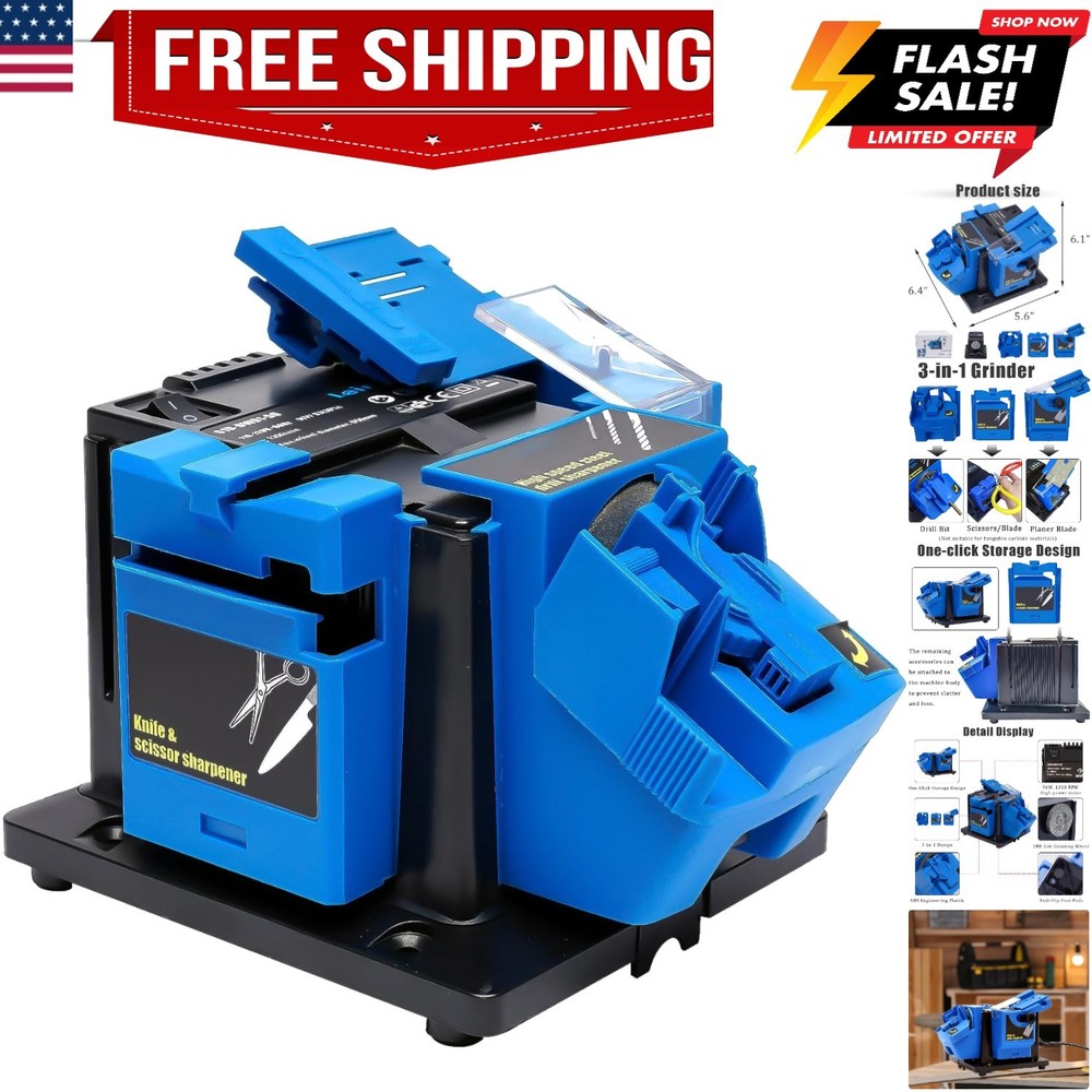 Electric Drill Bit , 3-in-1 Multifunction Electric Sharpening Machine for Kni...