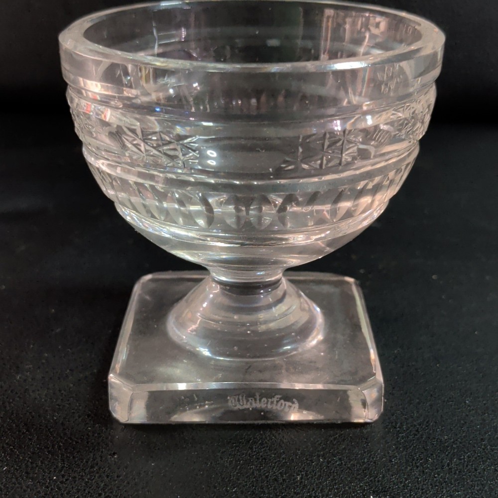 Waterford Crystal Patterned Diamond Open Salt Clear Square Base