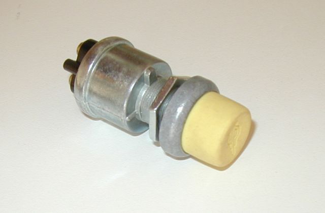 Push Button Glow Plug Switch w/ YELLOW Rubber Button cover c Sterling Autocar