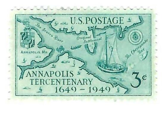 STAMP US SCOTT 984 "Map & Seal of Lord Baltimore" 3 CENT 1949 MH