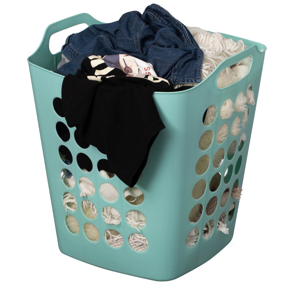 New Flexible Plastic Carry Laundry Basket Storage Hamper with Side Handle
