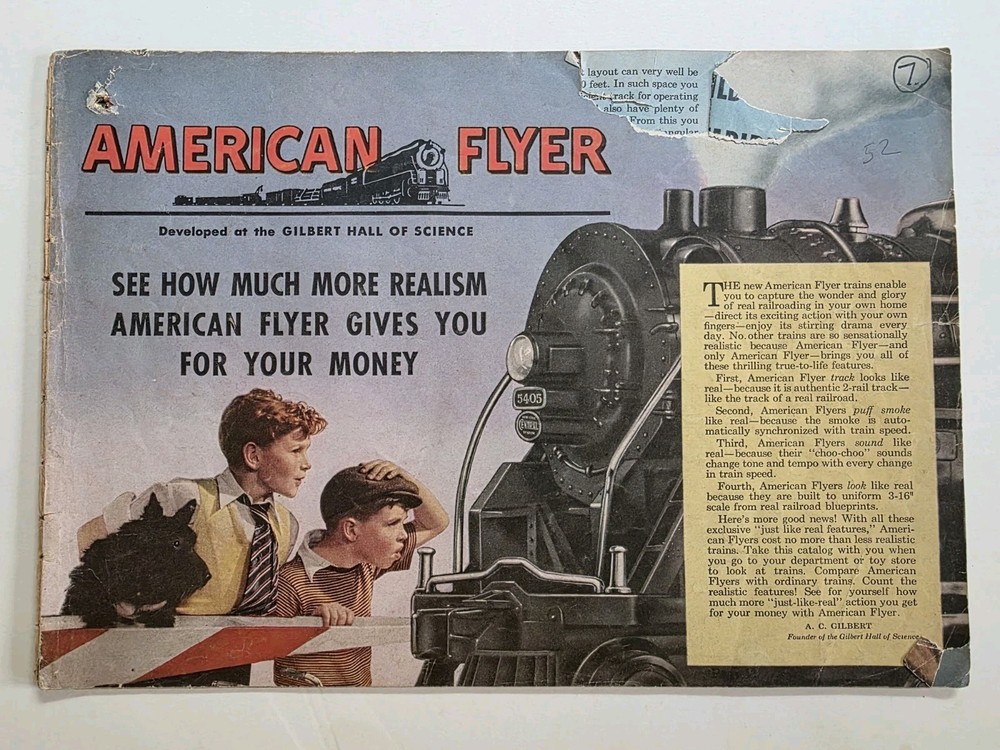 ORIGINAL 1952 D1677 American Flyer Gilbert Erector Catalog Complete