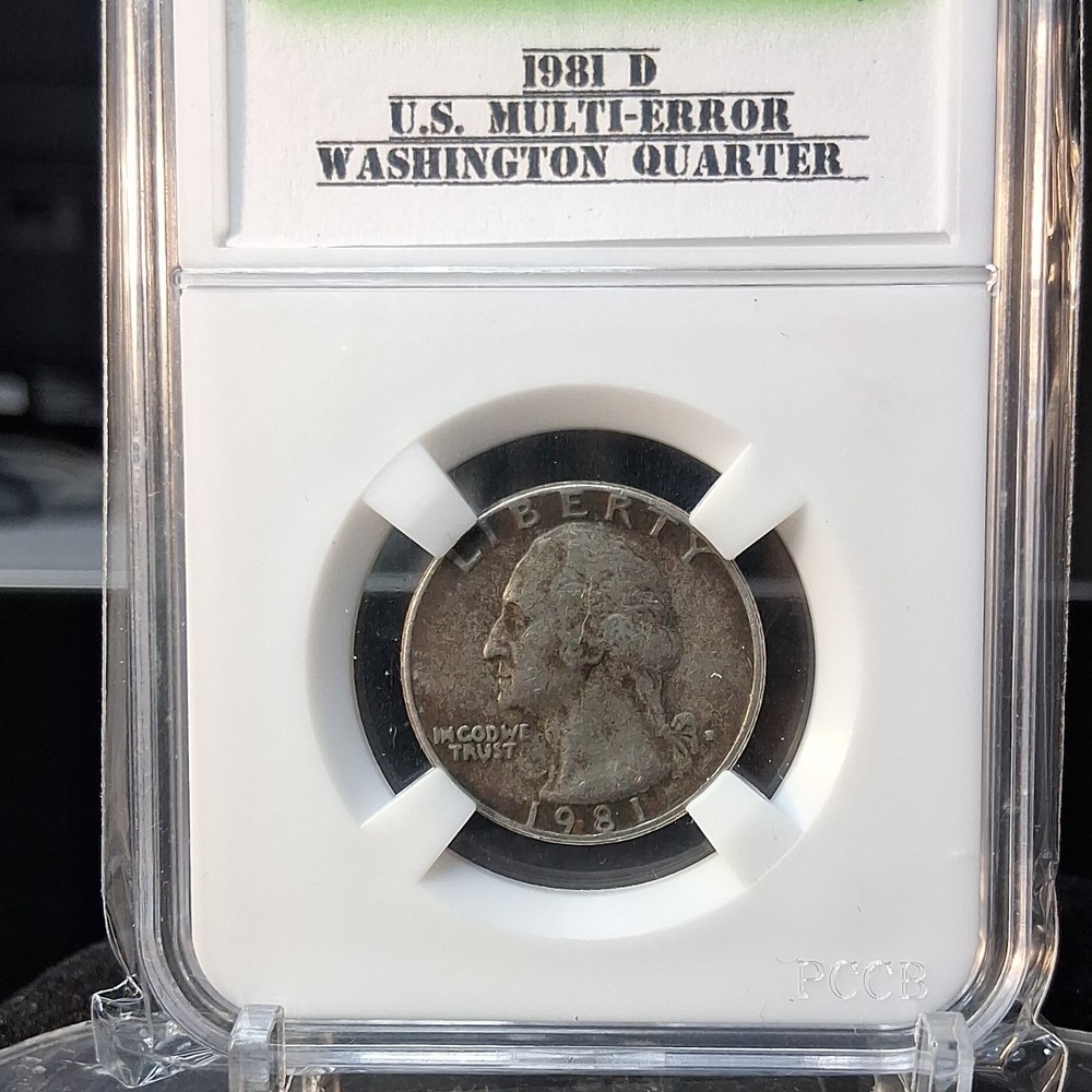 1981 25C Washington Quarter Multi-Error Denver Mint Error Coin
