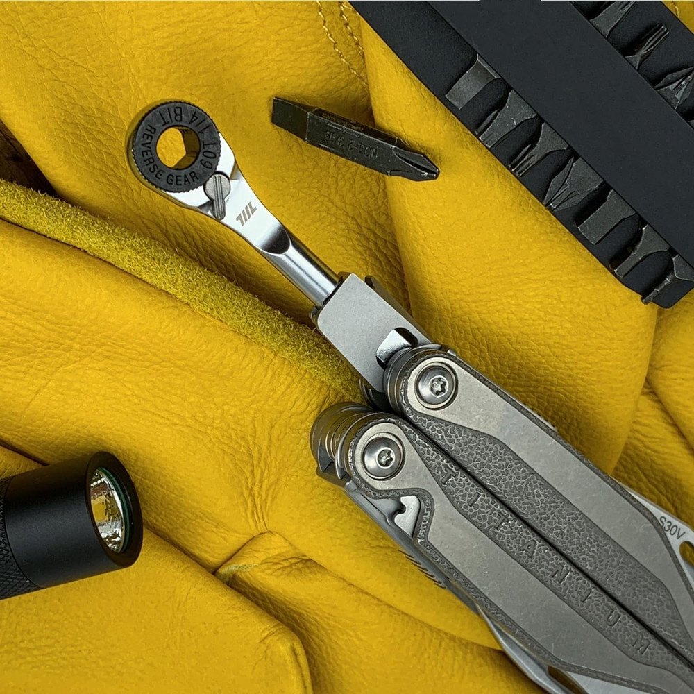 Flat End EDC Ratchet Wrench - Screwdriver Accessory Compatible with Multitools'