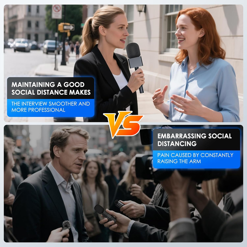 Handheld Adaptor Interview Mic Mic Handle Compatible DJI Rode All Lav Microphone