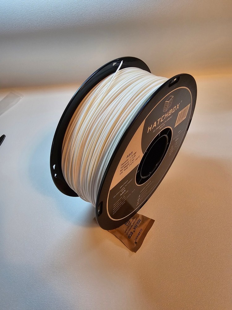 #02-Opened HATCHBOX ABS 3D Printer Filament - White (ABS-1KG1.75-WHT) Slight Use