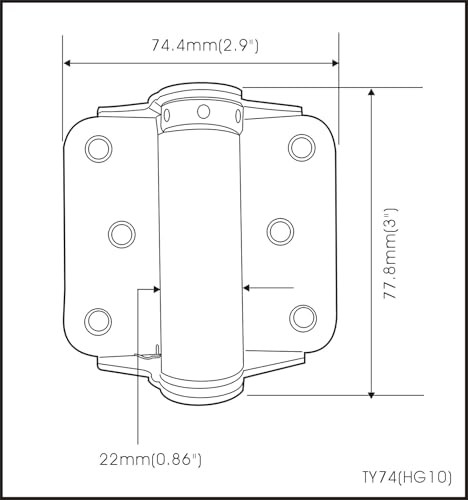 Heavy Duty Adjustable Spring Hinge, Thicker, 3", Black,Made in Taiwan, 2 Pack