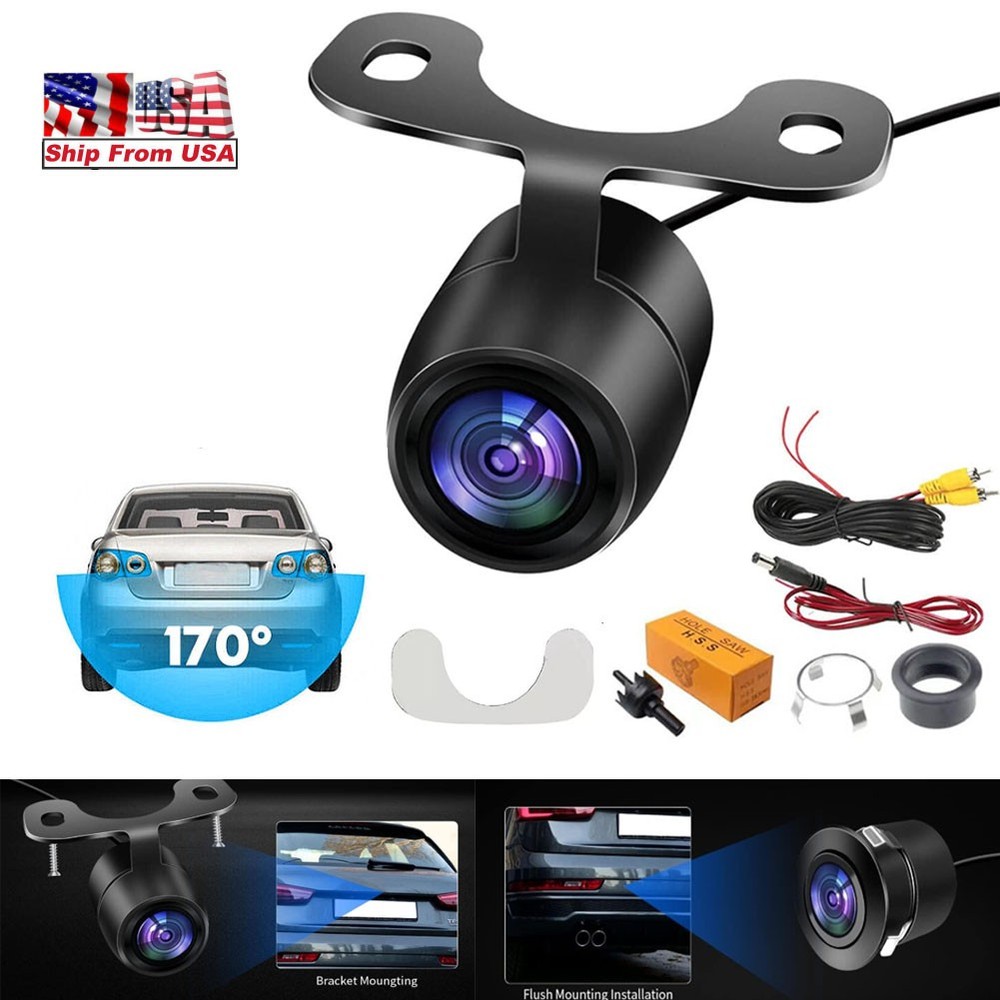 Backup Camera Flush Mount 170° Car Rear/Side/Front View Camera Night Vision