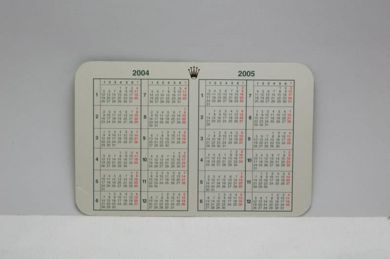 Genuine Rolex Calendar Card 2004 - 2005