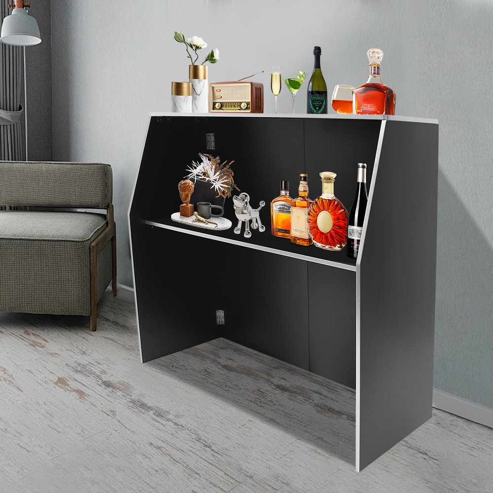 Double Layer Bar Prep Table Set - Mobile Bartender Station for Events