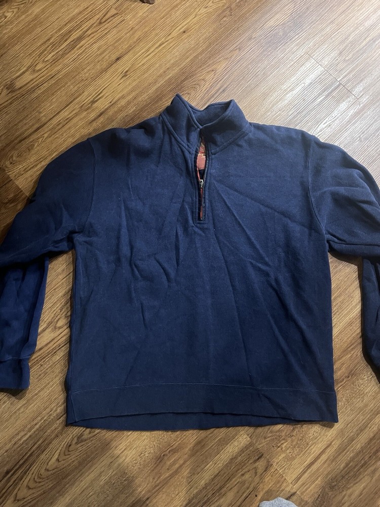 Orvis 1/4 ZIp Pullover Sweater Men's XL Blue